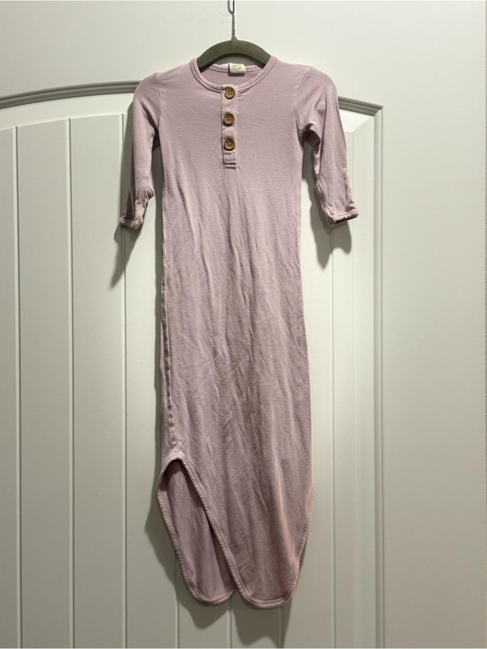 Larkspur Baby Bamboo Knotted Gown 0-6M Dusty Mauve